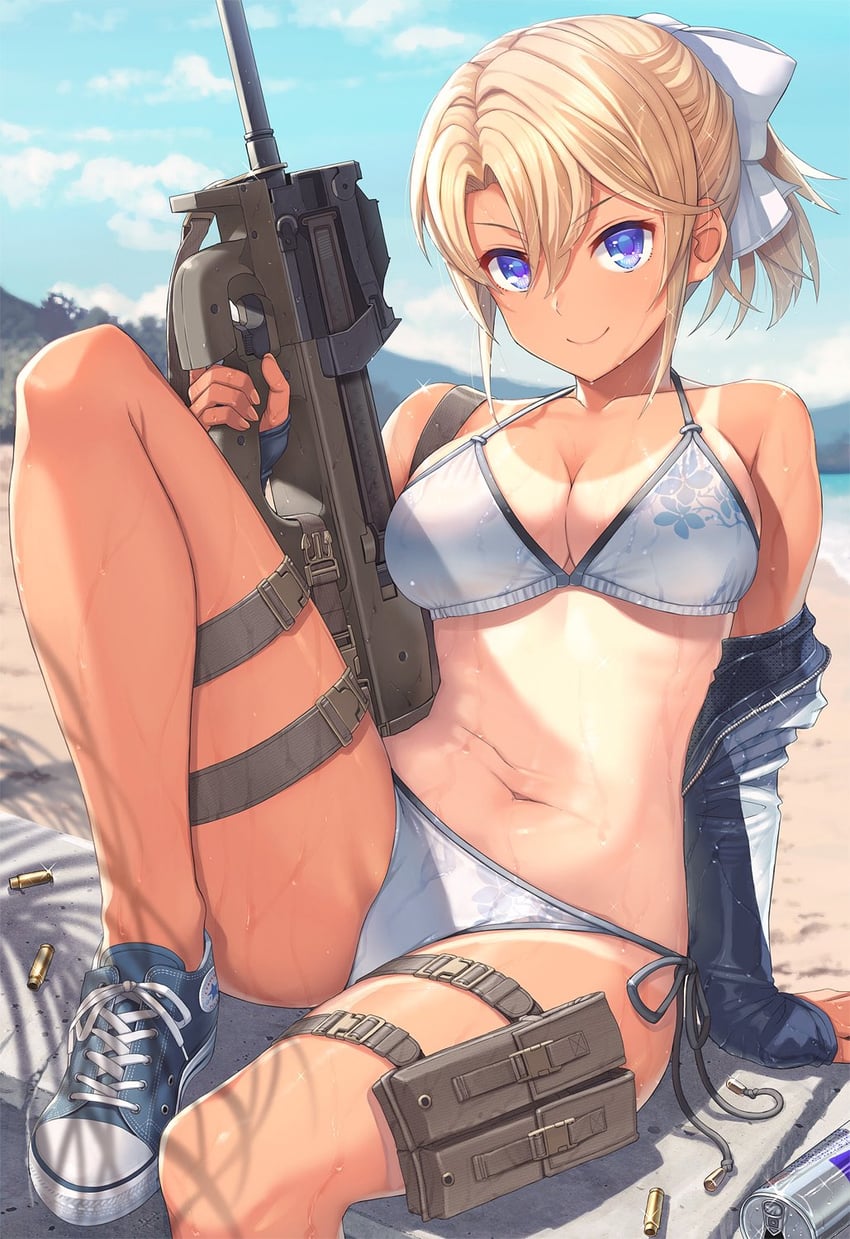 blonde girl (original and 1 more) drawn by itou_(onsoku_tassha)