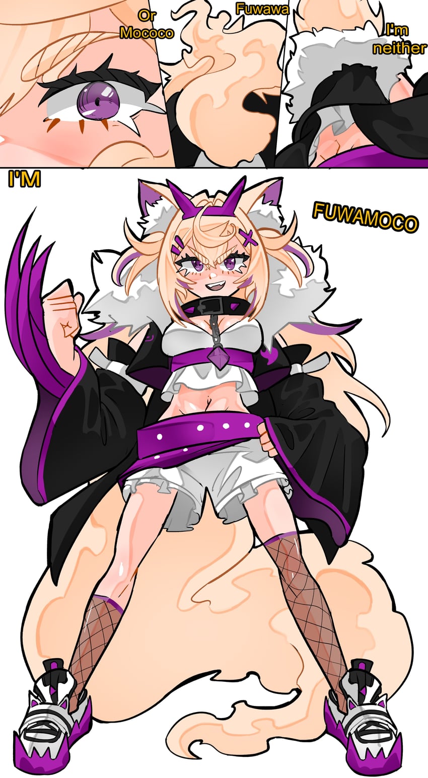 fuwawa abyssgard and mococo abyssgard (hololive and 2 more) drawn by daaku_(koizumi_arata)