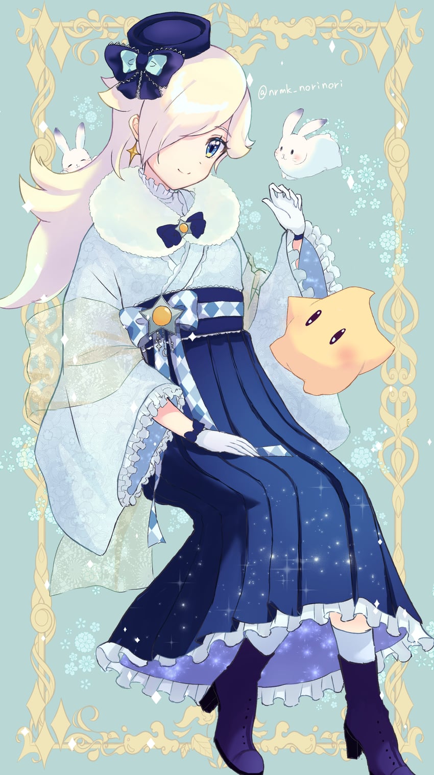 rosalina and luma (mario) drawn by norimaki_(nrmk_norinori)