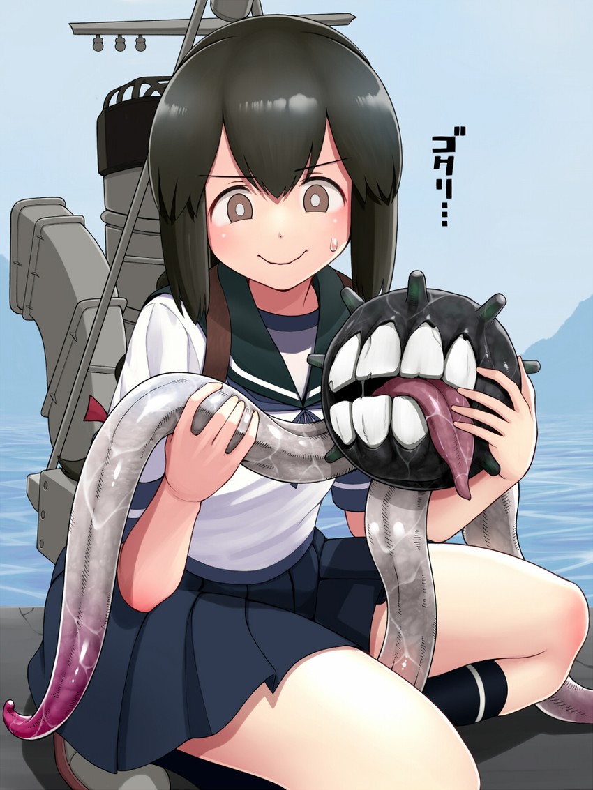 isonami and enemy naval mine (kantai collection) drawn by tussy