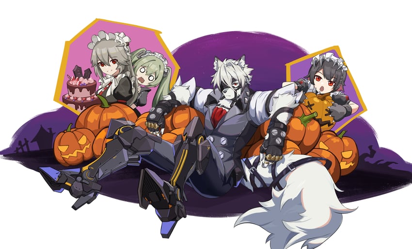 ellen joe, von lycaon, corin wickes, and alexandrina sebastiane (zenless zone zero) drawn by tianziyihao_xiaohuangya