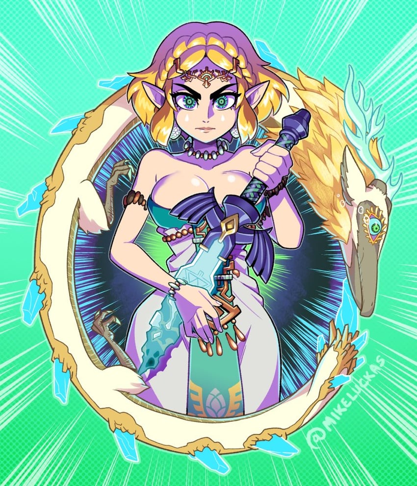 princess zelda and light dragon (the legend of zelda and 1 more) drawn by mike_luckas