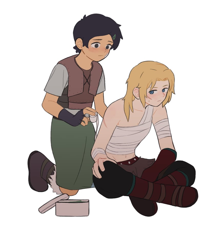 sasha waybright and marcy wu (amphibia) drawn by drunkfood_d