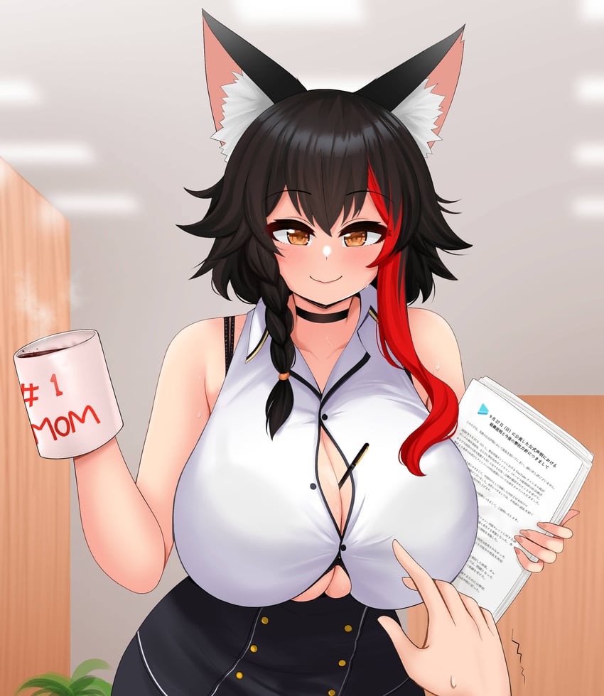 houshou marine and ookami mio (hololive) drawn by the_only_shoe