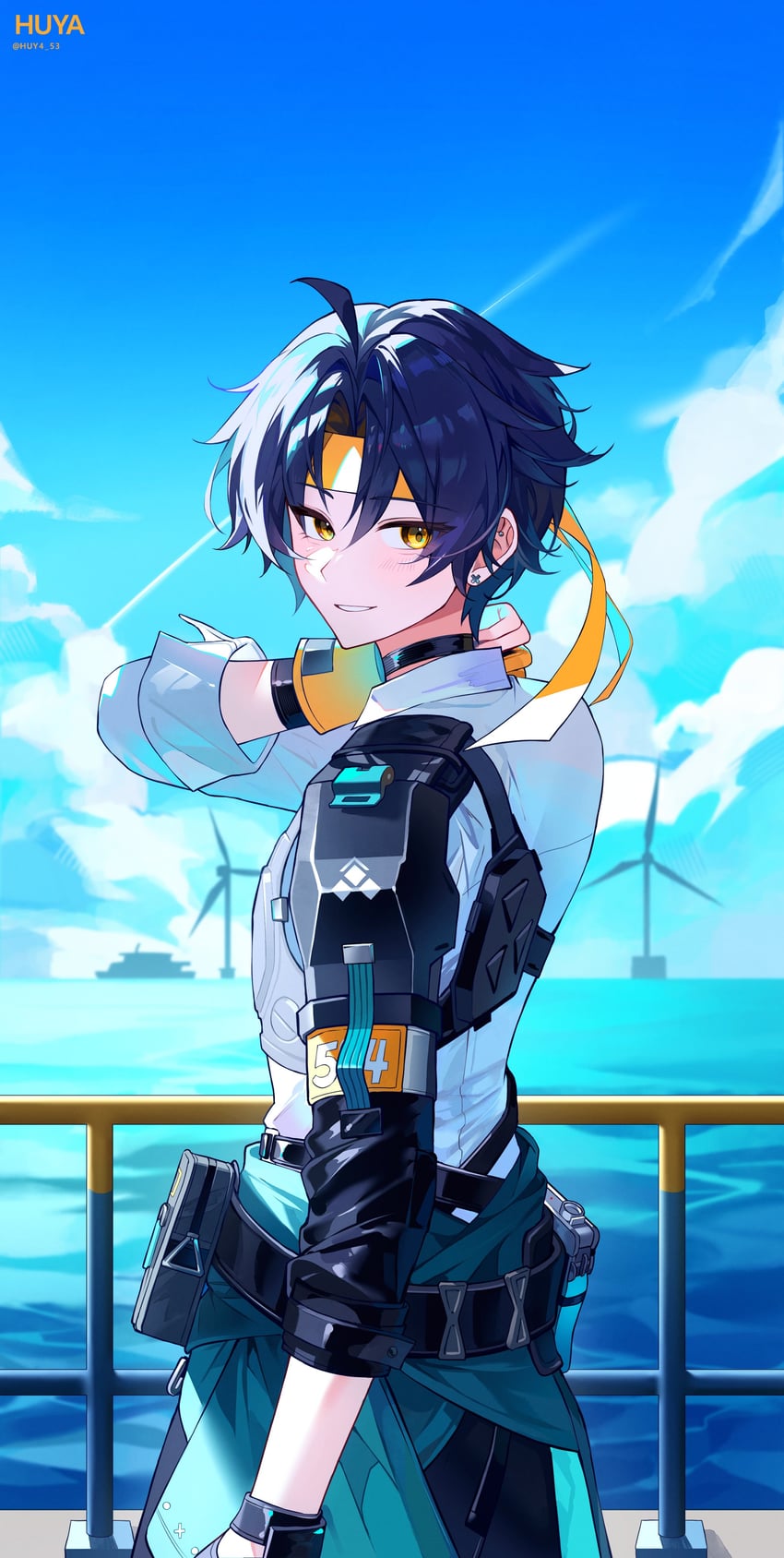 asaba harumasa (zenless zone zero) drawn by huya_(huy4_53)