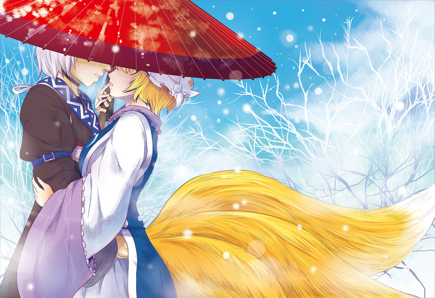 yakumo ran and morichika rinnosuke (touhou) drawn by yukaran_nosuke