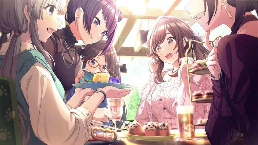 shirase sakuya, tsukioka kogane, tanaka mamimi, yukoku kiriko, and mitsumine yuika (idolmaster and 1 more)