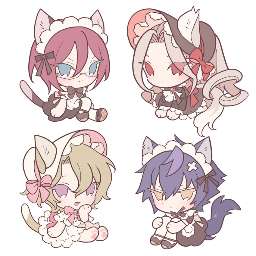 saegusa ibara, ran nagisa, tomoe hiyori, and sazanami jun (ensemble stars!) drawn by meremero