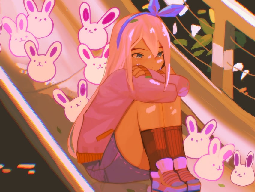 aubrey and forest bunny (omori) drawn by candlenekra