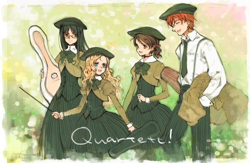 charlotte francia, juni argiano, li shuhua, and phill junhers (quartett!) drawn by oyari_ashito