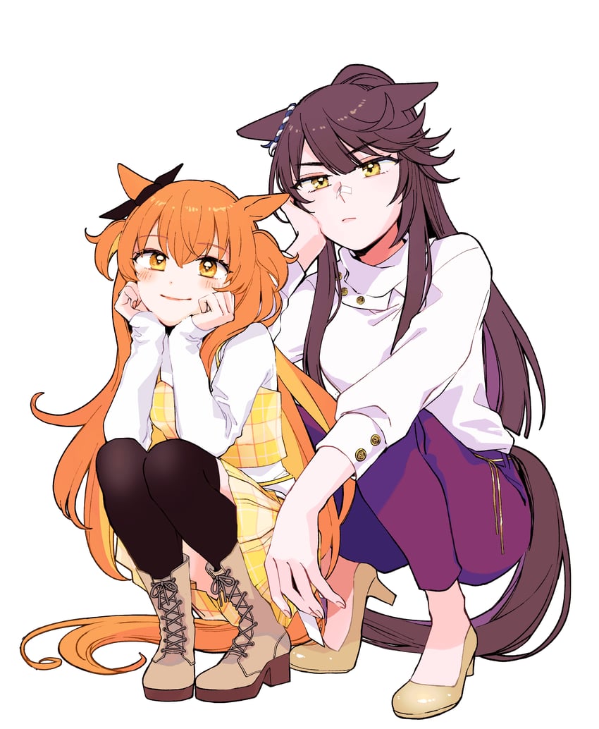 mayano top gun and narita brian (umamusume) drawn by yonu_(yonurime)