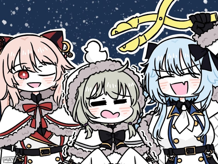 endou araya, mori tatsuki, and kanabako misora (assault lily) drawn by mayu_(yu_e1602)