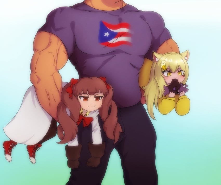 h2osakana, nyana banyana, and sourgrapeva (indie virtual youtuber) drawn by h@nk