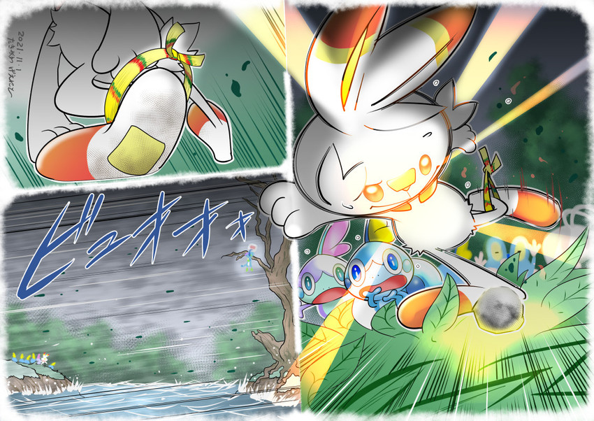 scorbunny and sobble (pokemon) drawn by takigawa_geenito