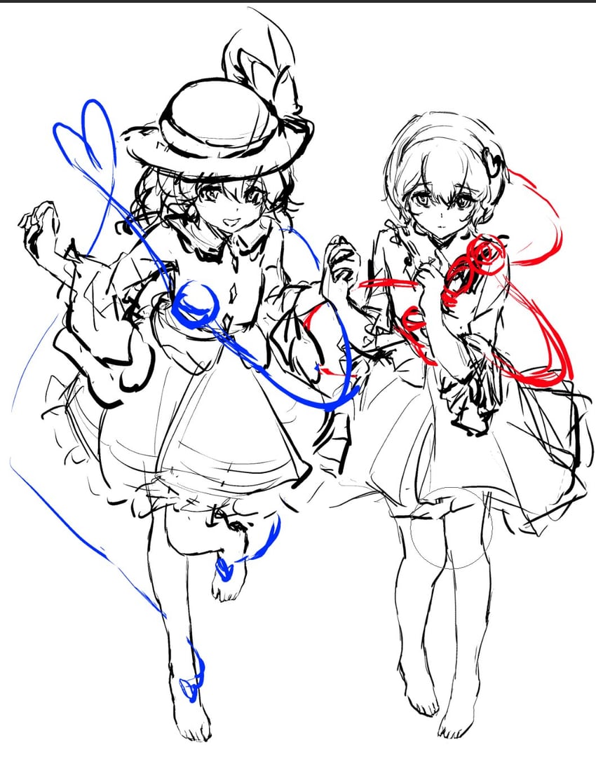 komeiji koishi and komeiji satori (touhou) drawn by llbzqsj