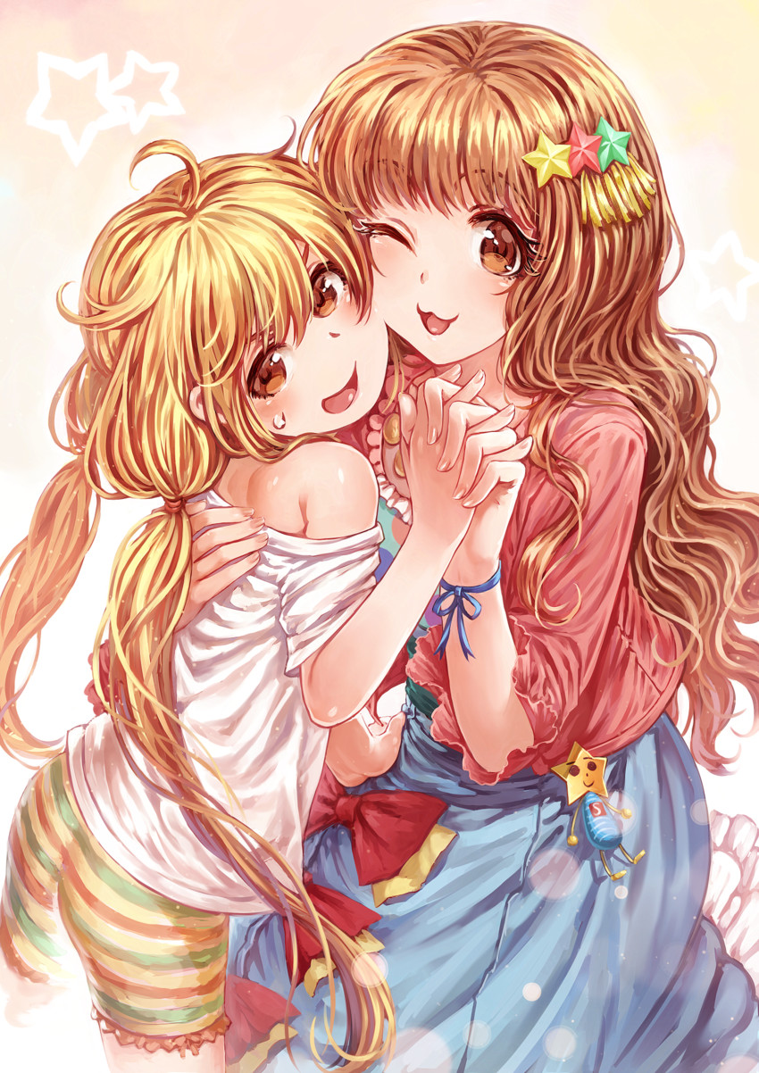 futaba anzu and moroboshi kirari (idolmaster and 1 more) drawn by oyu_udon