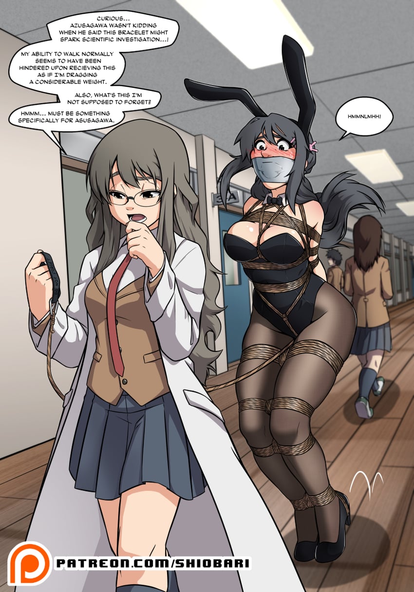 sakurajima mai and futaba rio (seishun buta yarou) drawn by shio-bari