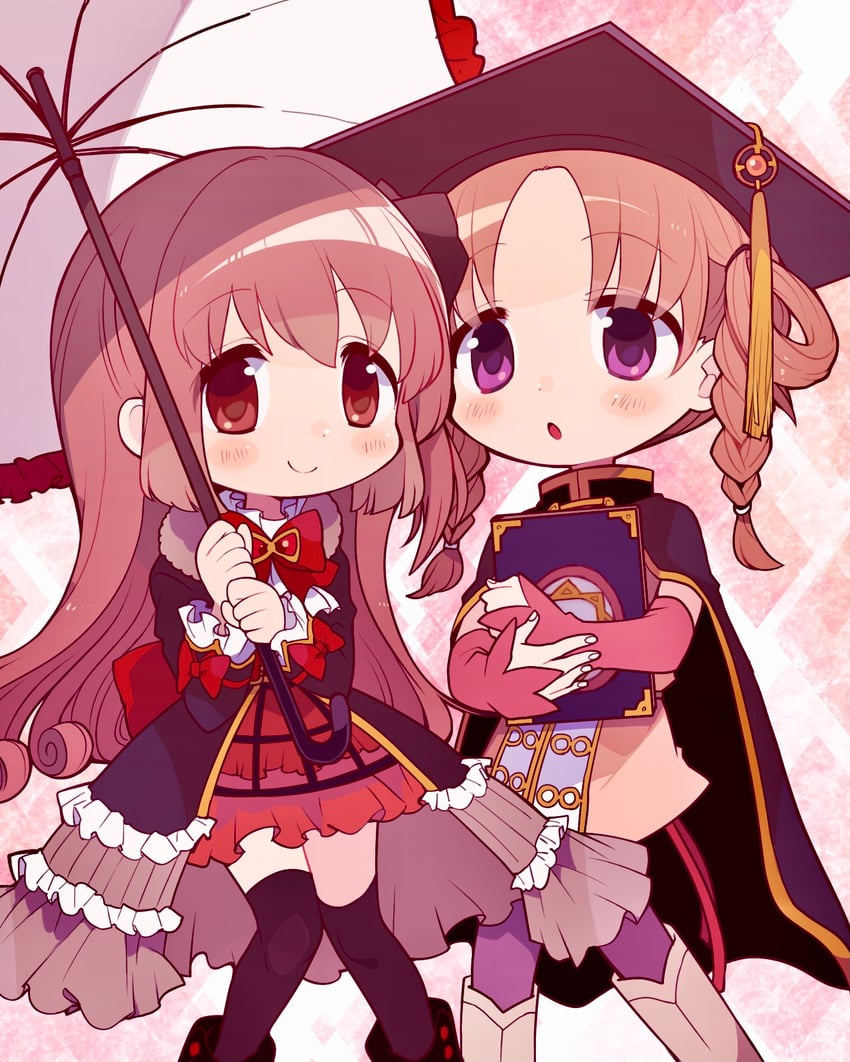 satomi touka and hiiragi nemu (mahou shoujo madoka magica and 1 more) drawn by ikuchi_osutega