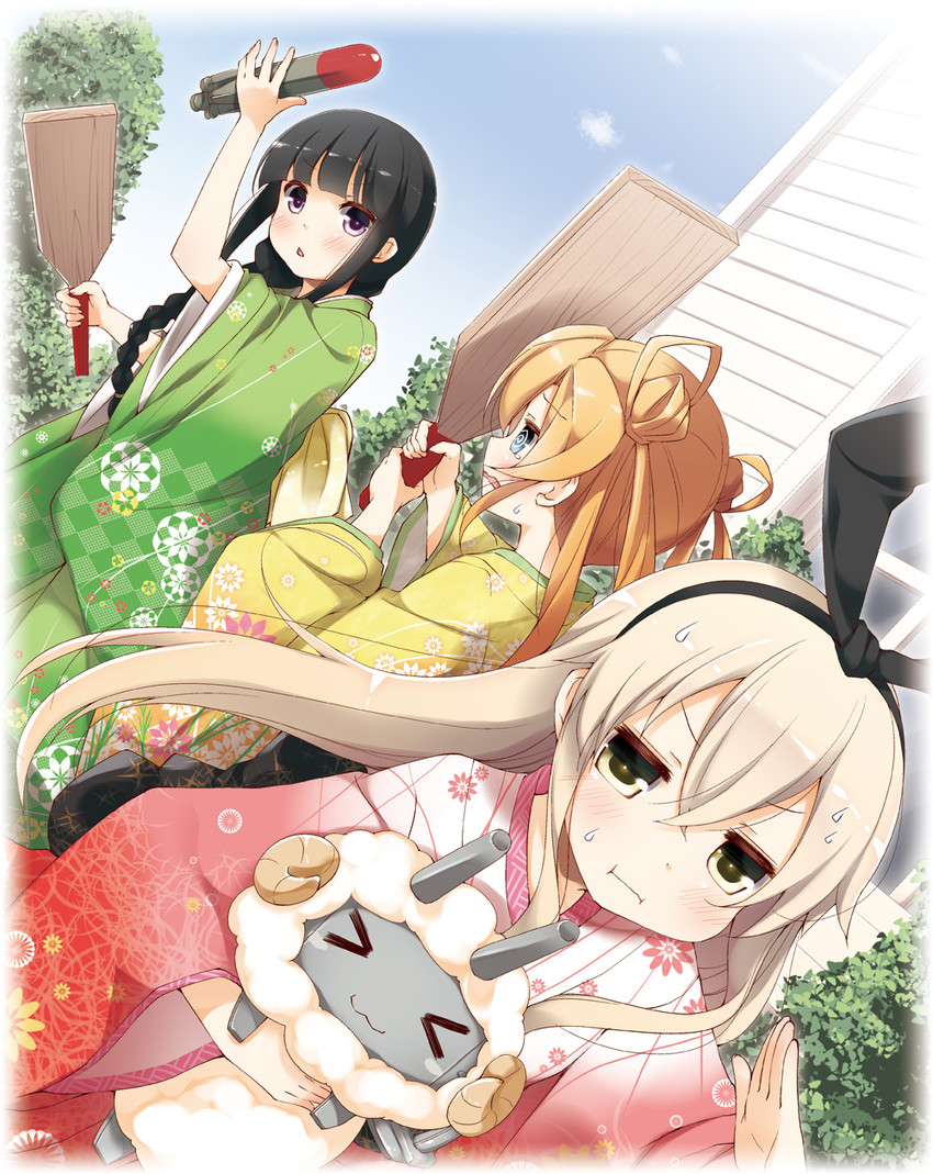 shimakaze, kitakami, rensouhou-chan, and abukuma (kantai collection) drawn by yume_no_owari