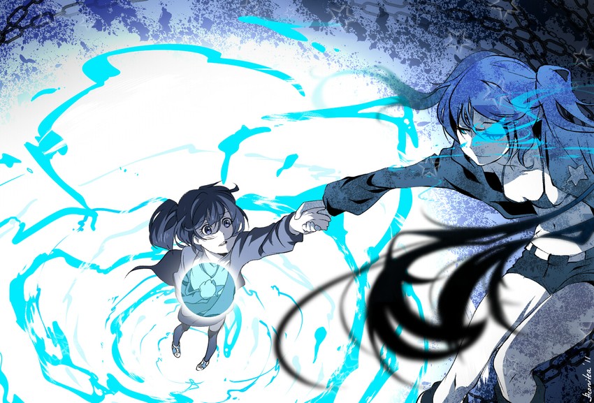 black rock shooter and kuroi mato (black rock shooter) drawn by abbystea