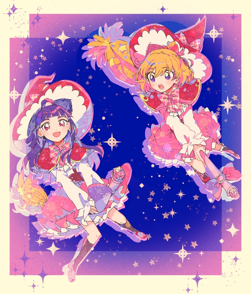 asahina mirai and izayoi liko (precure and 1 more) drawn by itomugi-kun