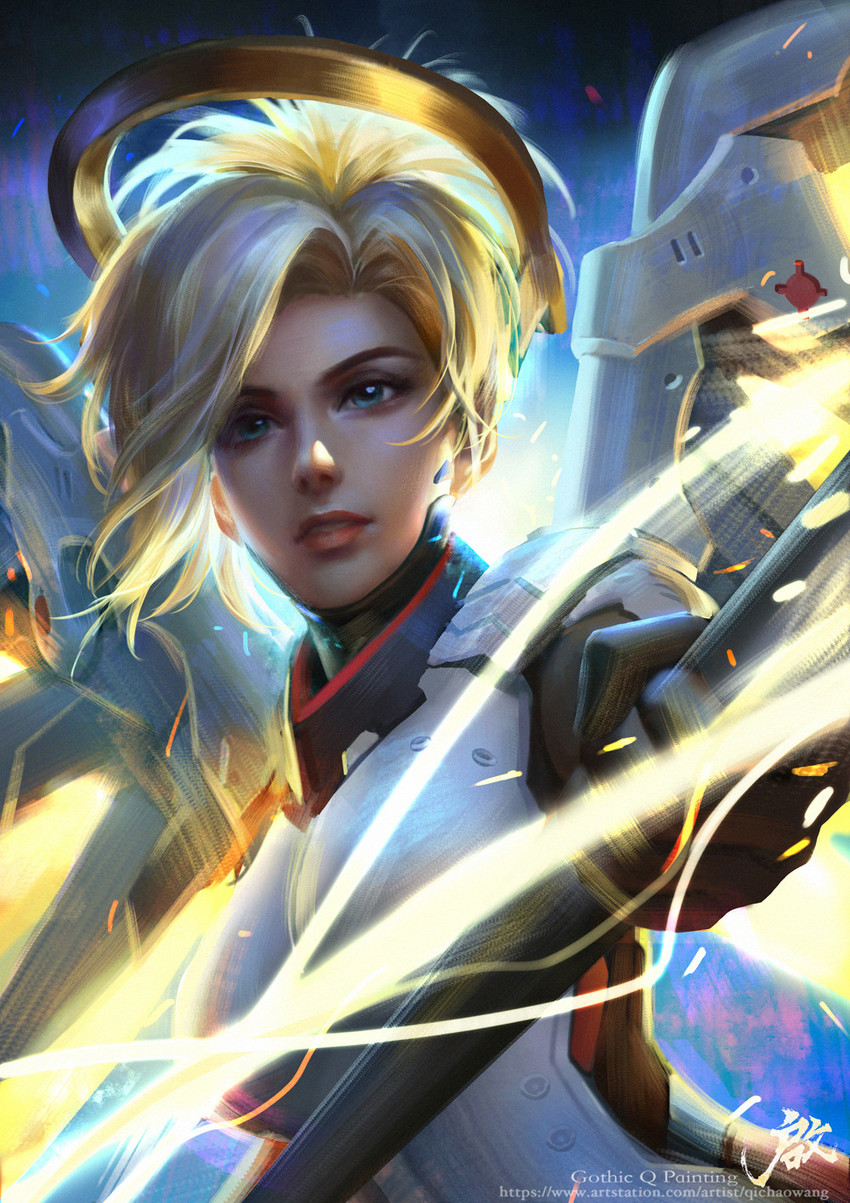 mercy (overwatch and 1 more) drawn by qichao_wang