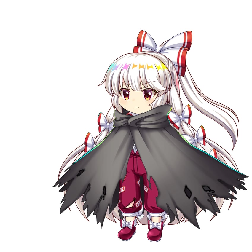 fujiwara no mokou (touhou and 1 more) drawn by rotte_(1109)