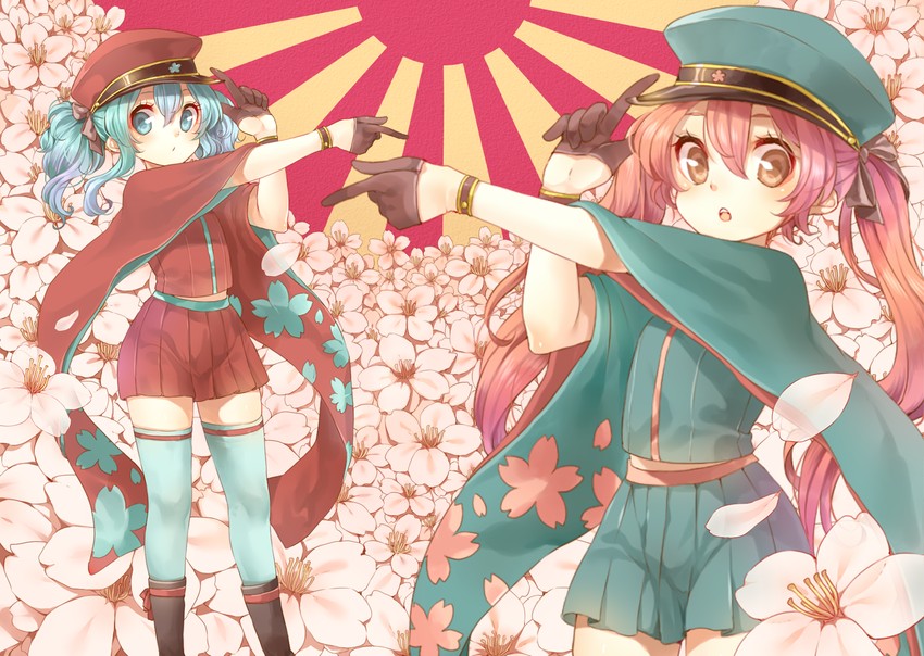 hatsune miku, momobako, and aihara kaori (vocaloid and 2 more) drawn by rojiko