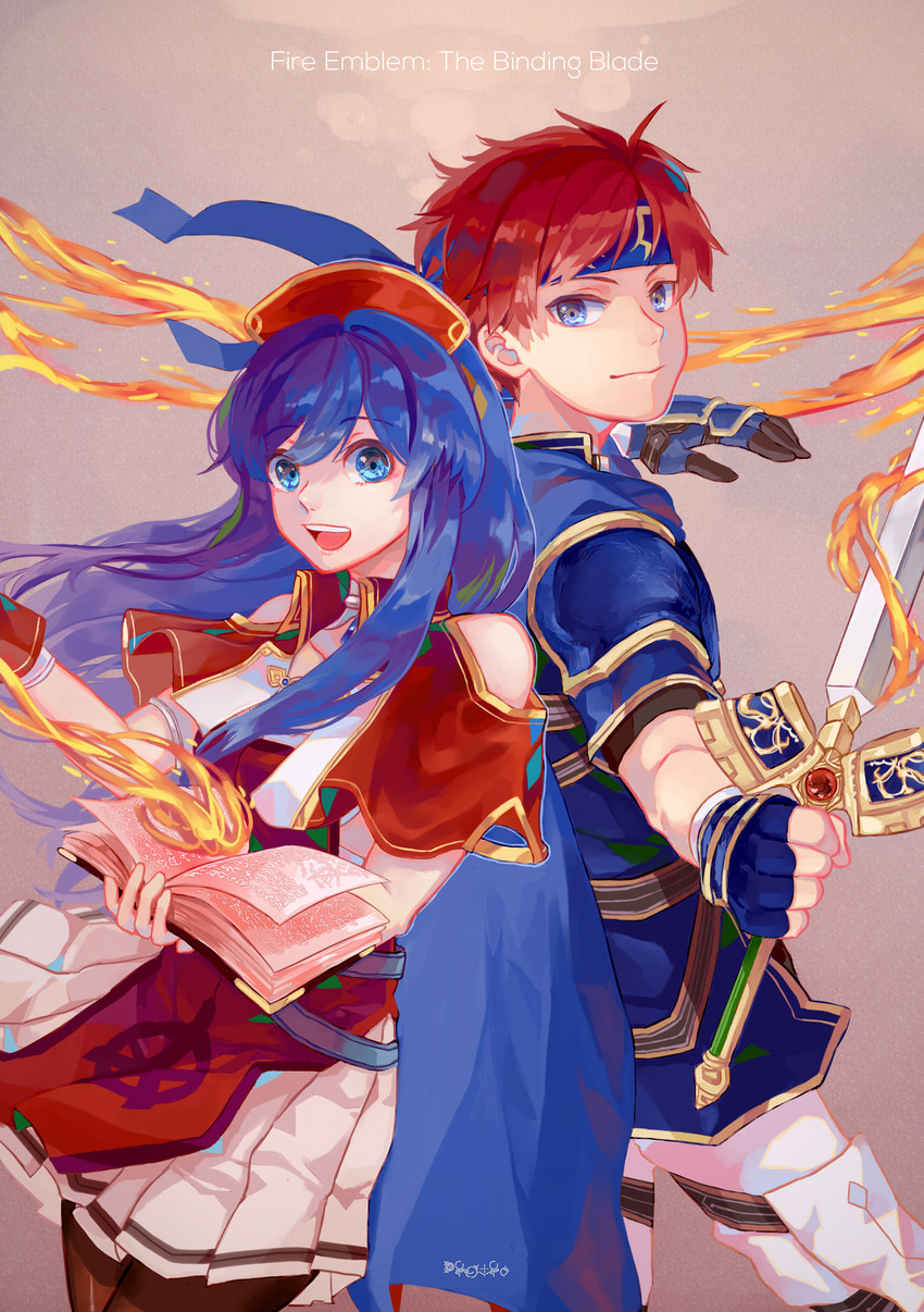 roy and lilina (fire emblem and 1 more) drawn by rheamii
