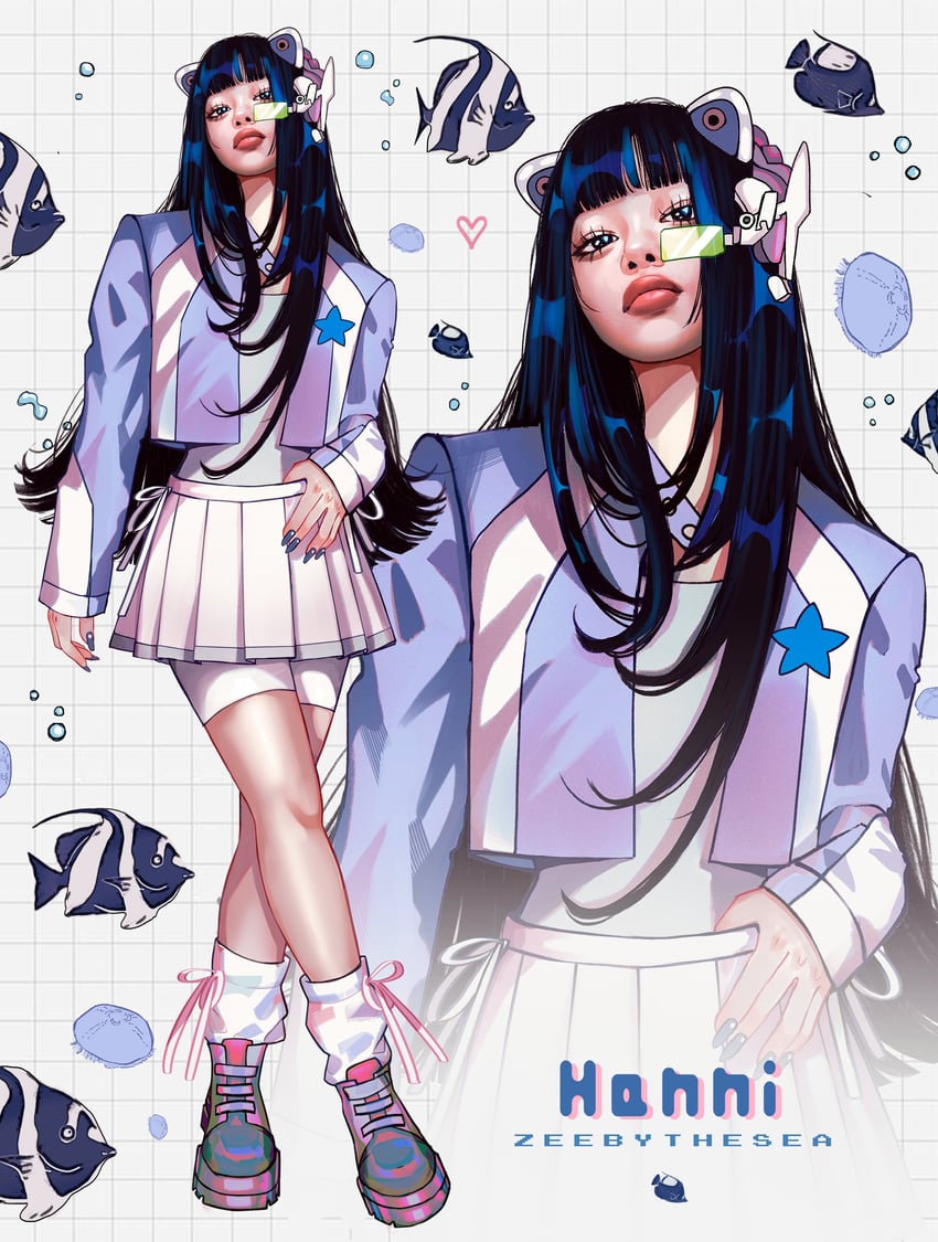 hanni (real life and 2 more) drawn by zeebythesea