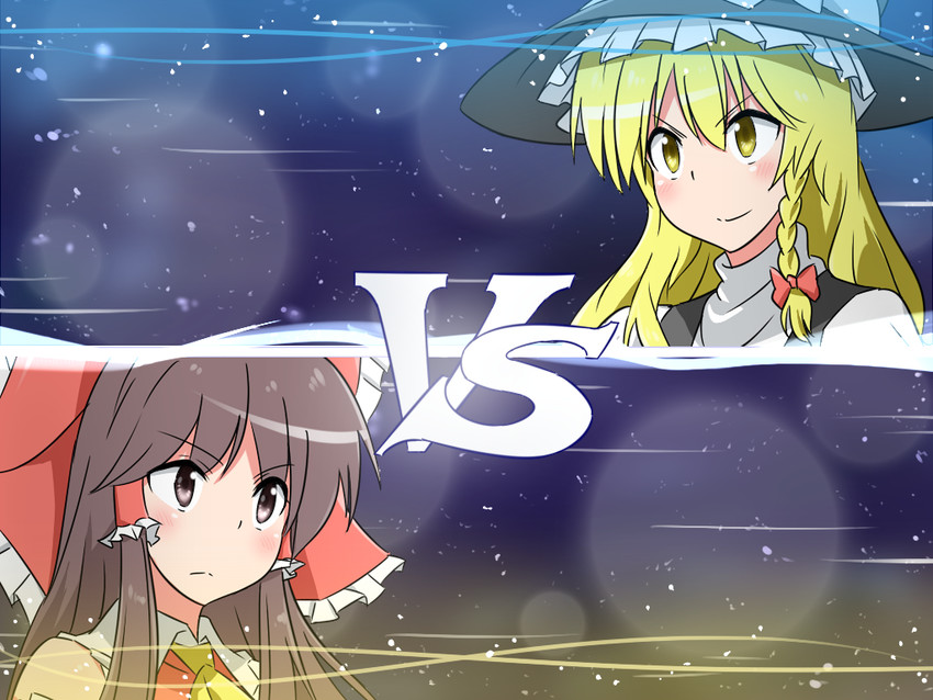 hakurei reimu and kirisame marisa (touhou and 2 more) drawn by noel_(noel-gunso)