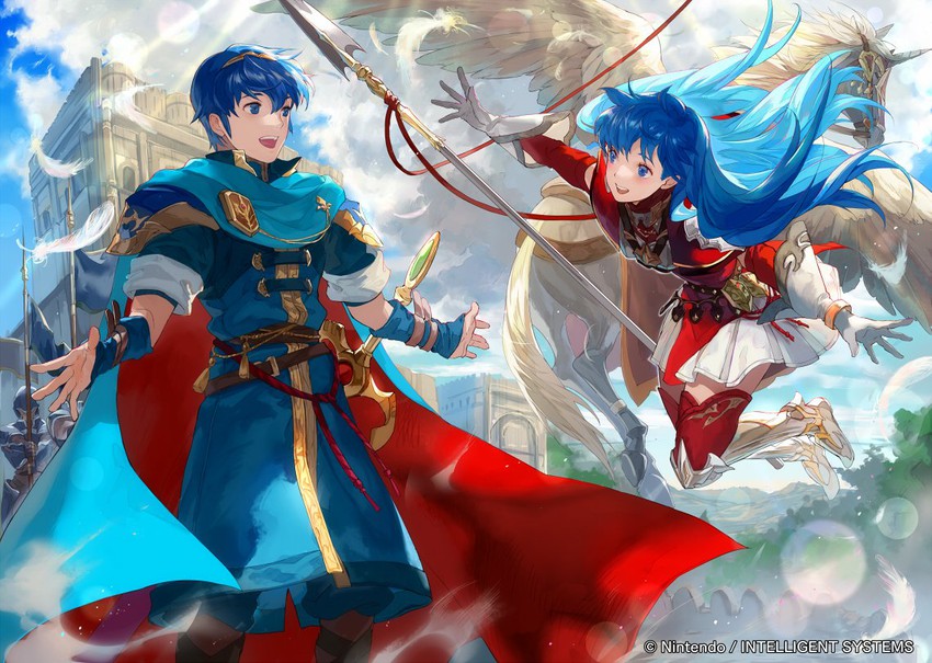 marth and caeda (fire emblem and 2 more) drawn by mayo_(becky2006)