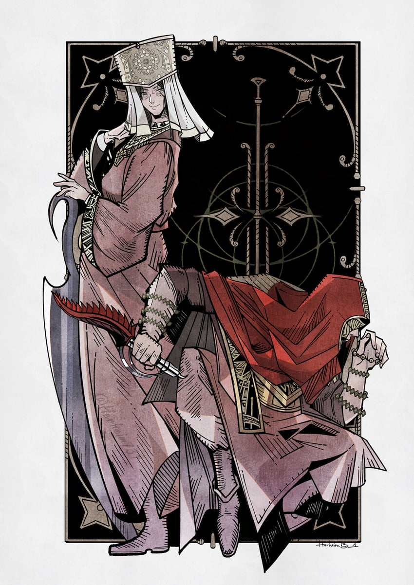 anastasia tarnished-eater and bloody finger nerijus (elden ring) drawn by herheim