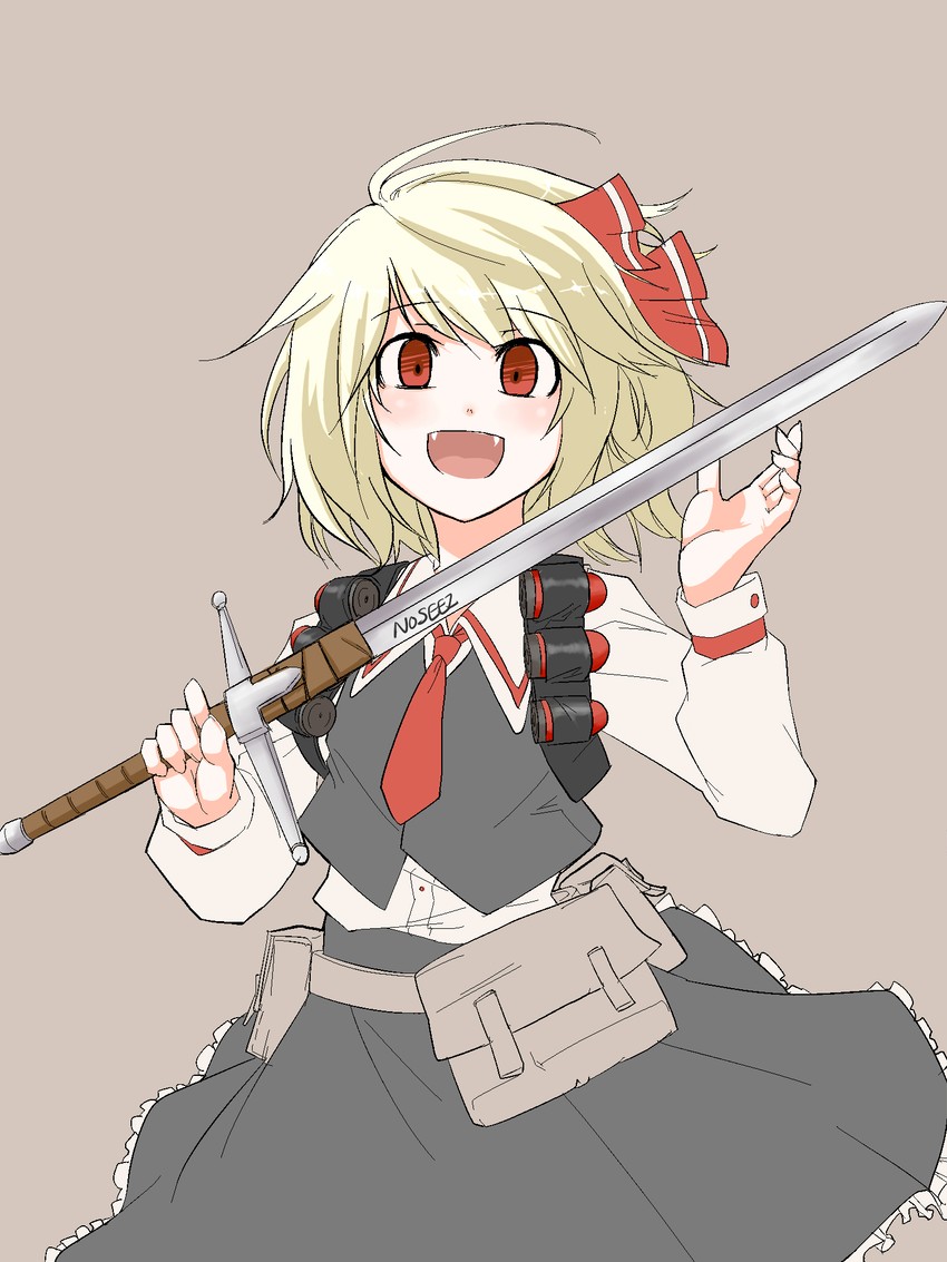 rumia, demoman, red demoman, and eyelander (touhou and 1 more) drawn by shino_(r_shughart)