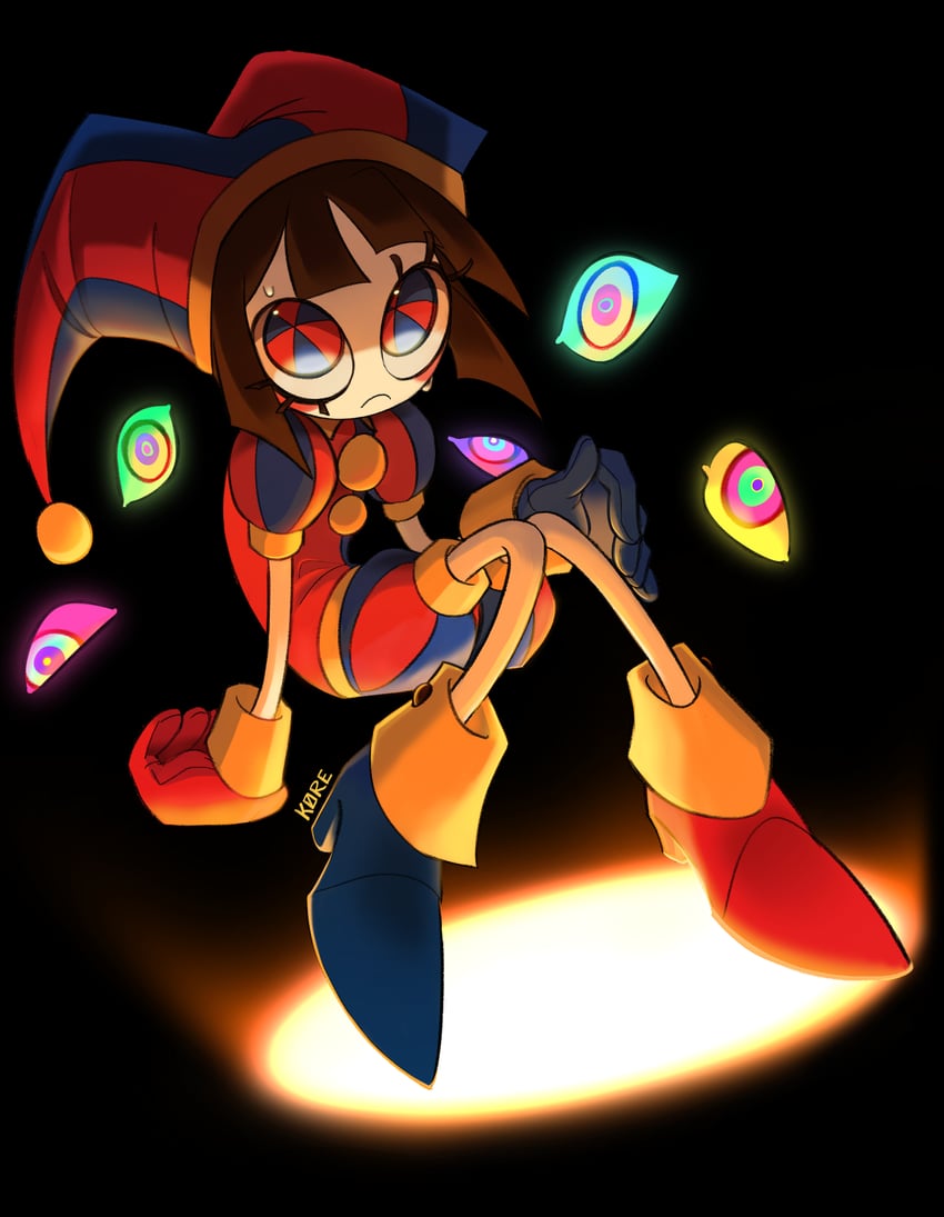 pomni and abstraction (the amazing digital circus) drawn by k0re_drawings
