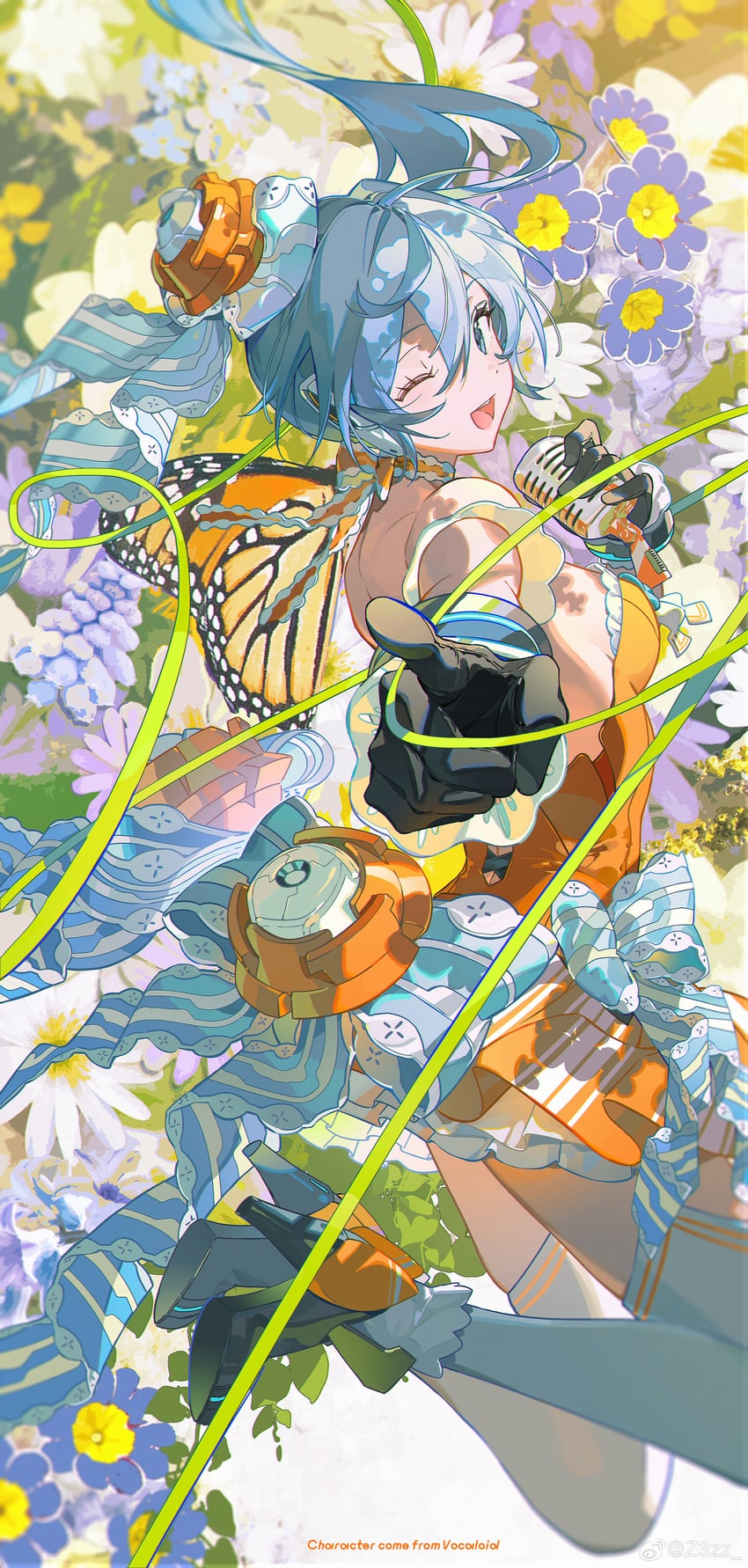 hatsune miku (vocaloid and 1 more) drawn by z3zz4