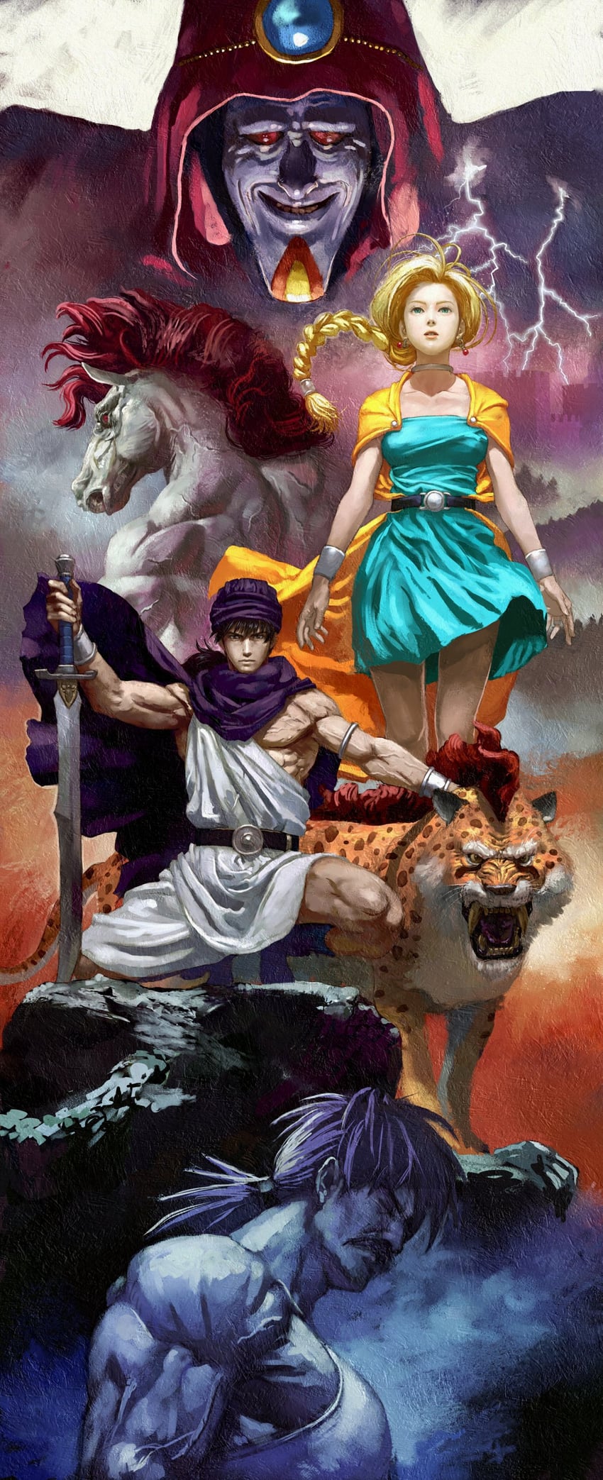 bianca, hero, borongo, jyami, and papas (dragon quest and 1 more) drawn by itou_satoshi
