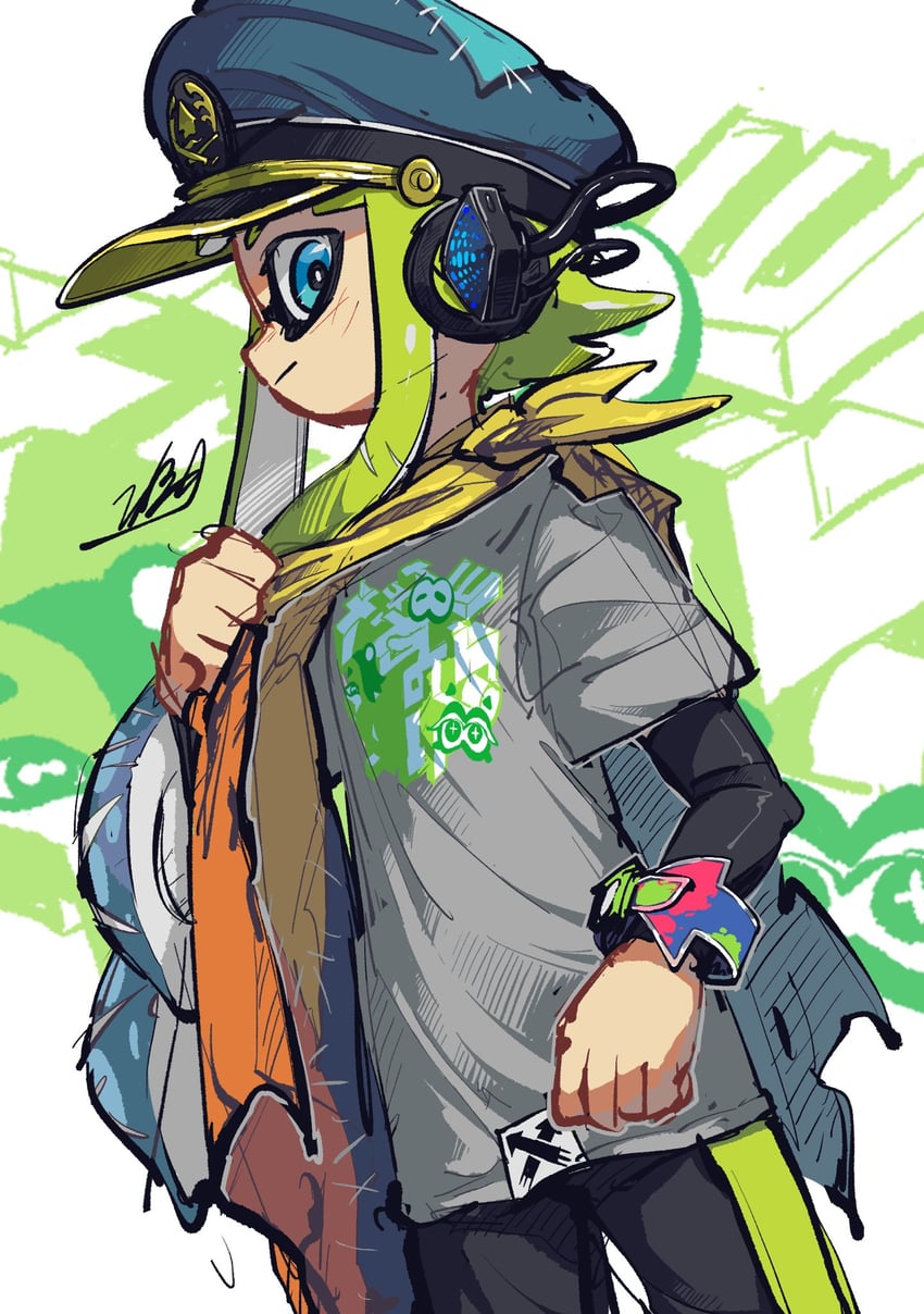 inkling player character, inkling girl, agent 3, and captain 3 (splatoon and 1 more) drawn by doggo_1d34