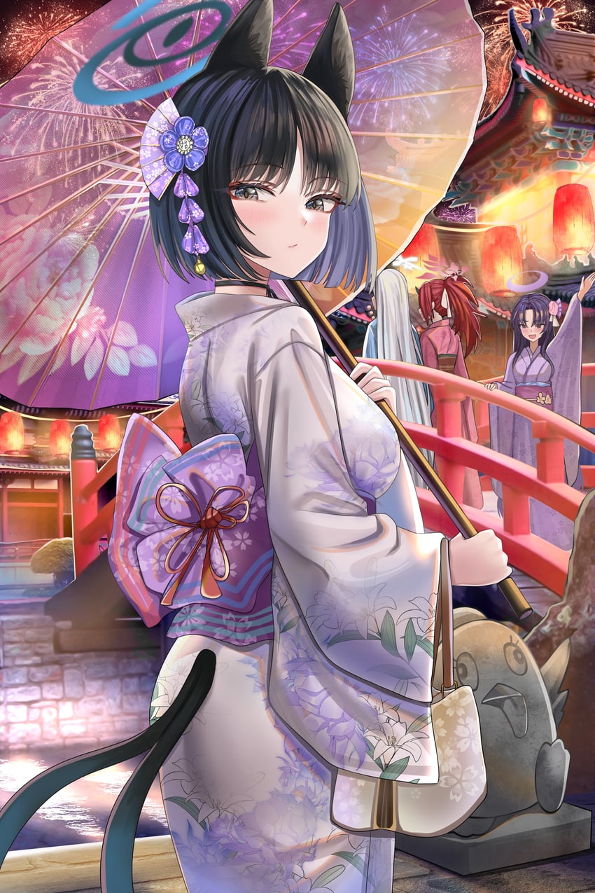 kikyou, yukari, nagusa, and renge (blue archive) drawn by jinpaitugounan