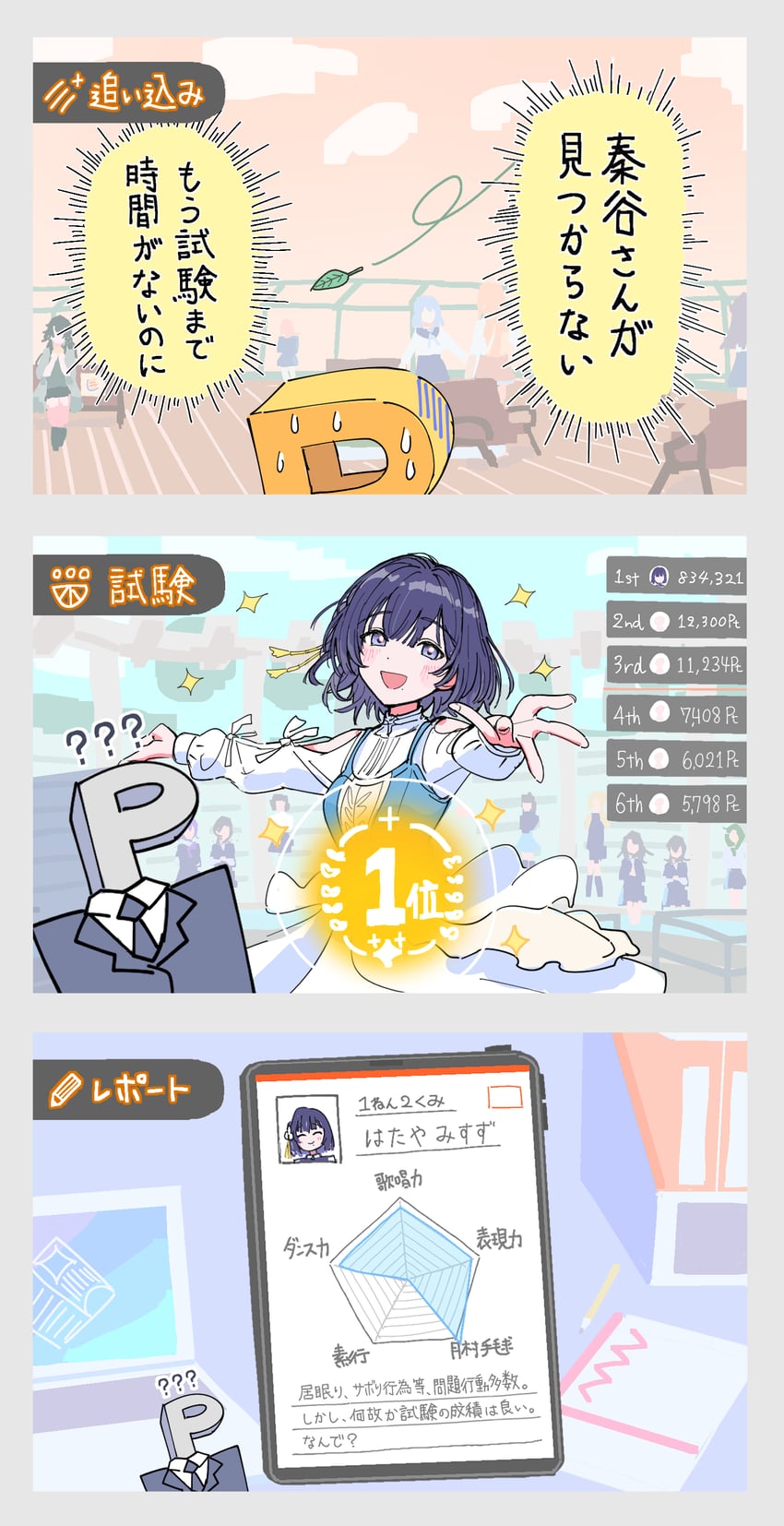 producer, p-head producer, tsukimura temari, katsuragi lilja, shiun sumika, and 1 more (idolmaster and 1 more) drawn by ippan_gakumasup