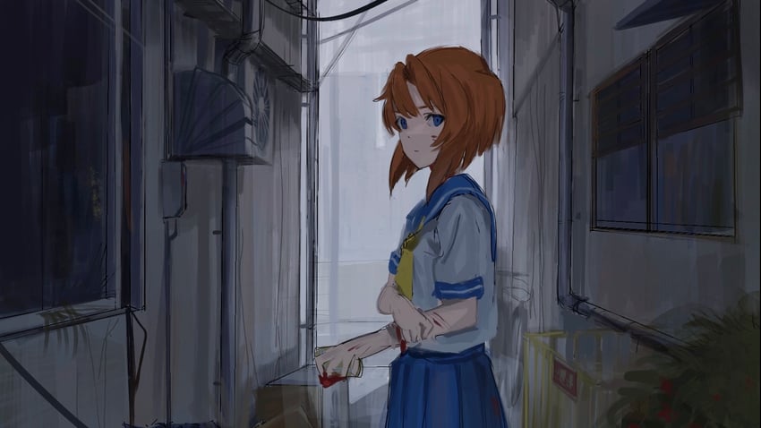 ryuuguu rena (higurashi no naku koro ni) drawn by sano_(sanohngt)