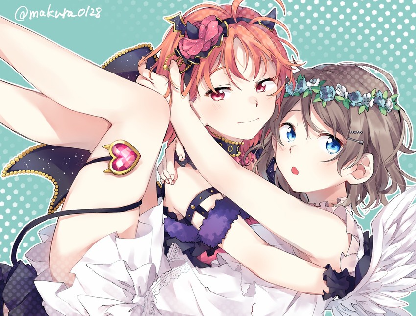 watanabe you and takami chika (love live! and 1 more) drawn by makura_(makura0128)