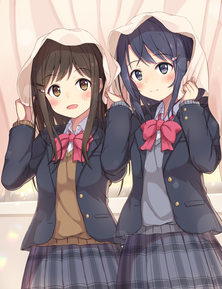 adachi sakura and shimamura hougetsu (adachi to shimamura) drawn by yotsushi