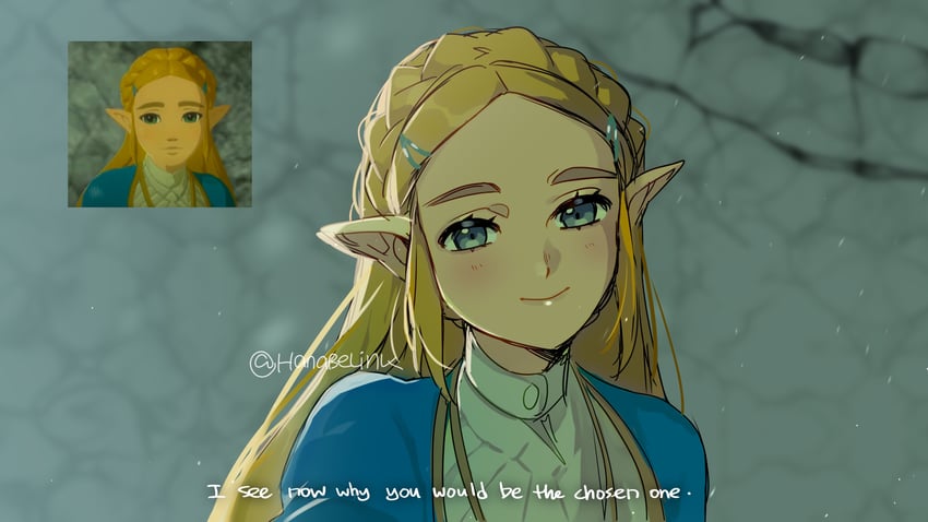 princess zelda (the legend of zelda and 1 more) drawn by hanaberin