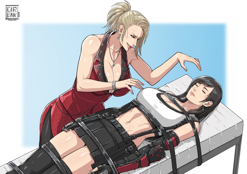 tifa lockhart and scarlet (final fantasy and 2 more) drawn by cirenk