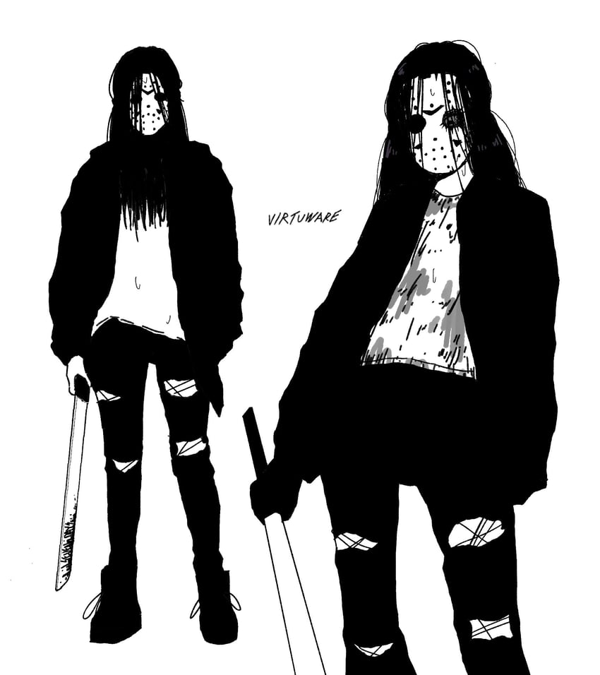 yamamura sadako and jason voorhees (the ring and 1 more) drawn by virtuware