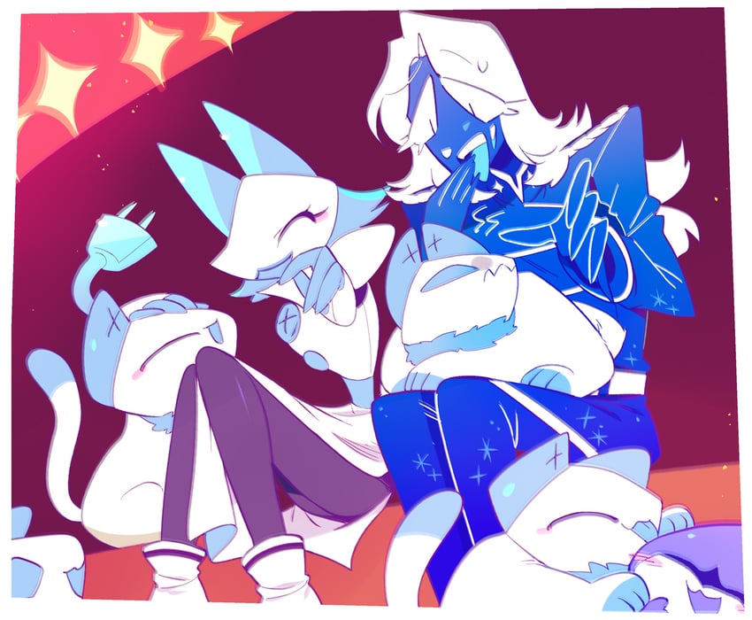rouxls kaard, tasque manager, and tasque (deltarune) drawn by taharu_(papiyas)