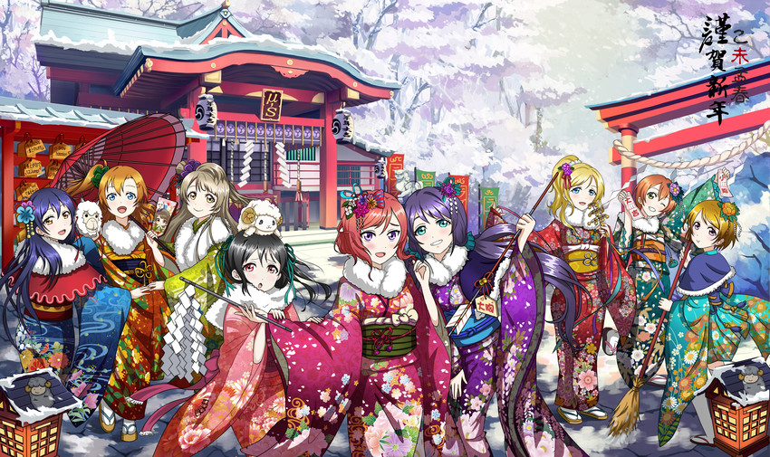 nishikino maki, tojo nozomi, sonoda umi, yazawa nico, ayase eli, and 4 more (love live! and 1 more) drawn by hongse_beiyu