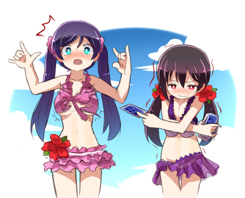 tojo nozomi and yazawa nico (love live! and 2 more) drawn by shipii_(jigglypuff)
