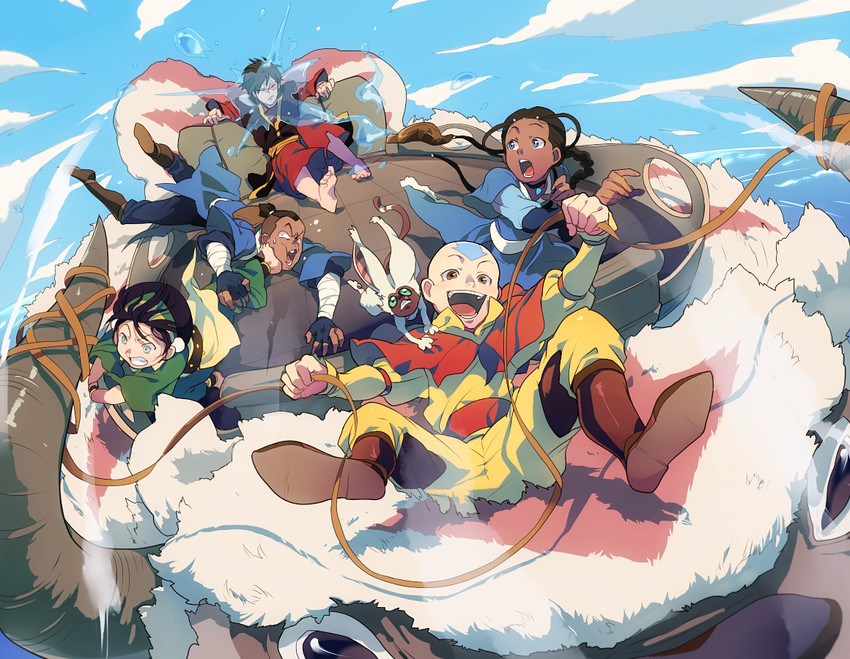 toph beifong, katara, aang, zuko, sokka, and 2 more (avatar legends and 1 more) drawn by t_k_g